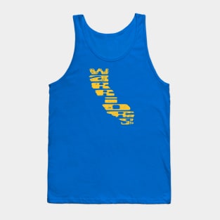 Golden State Warriors Vintage Logo California Outline Distressed Tank Top